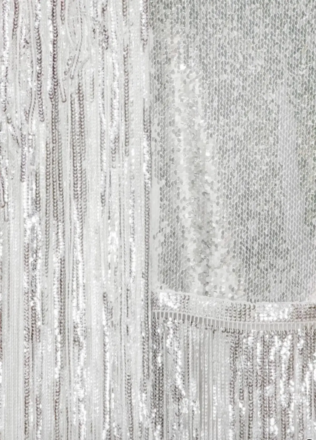 Rotate Sequins Mini Fringe Dress Silver Size 8 - Image 5
