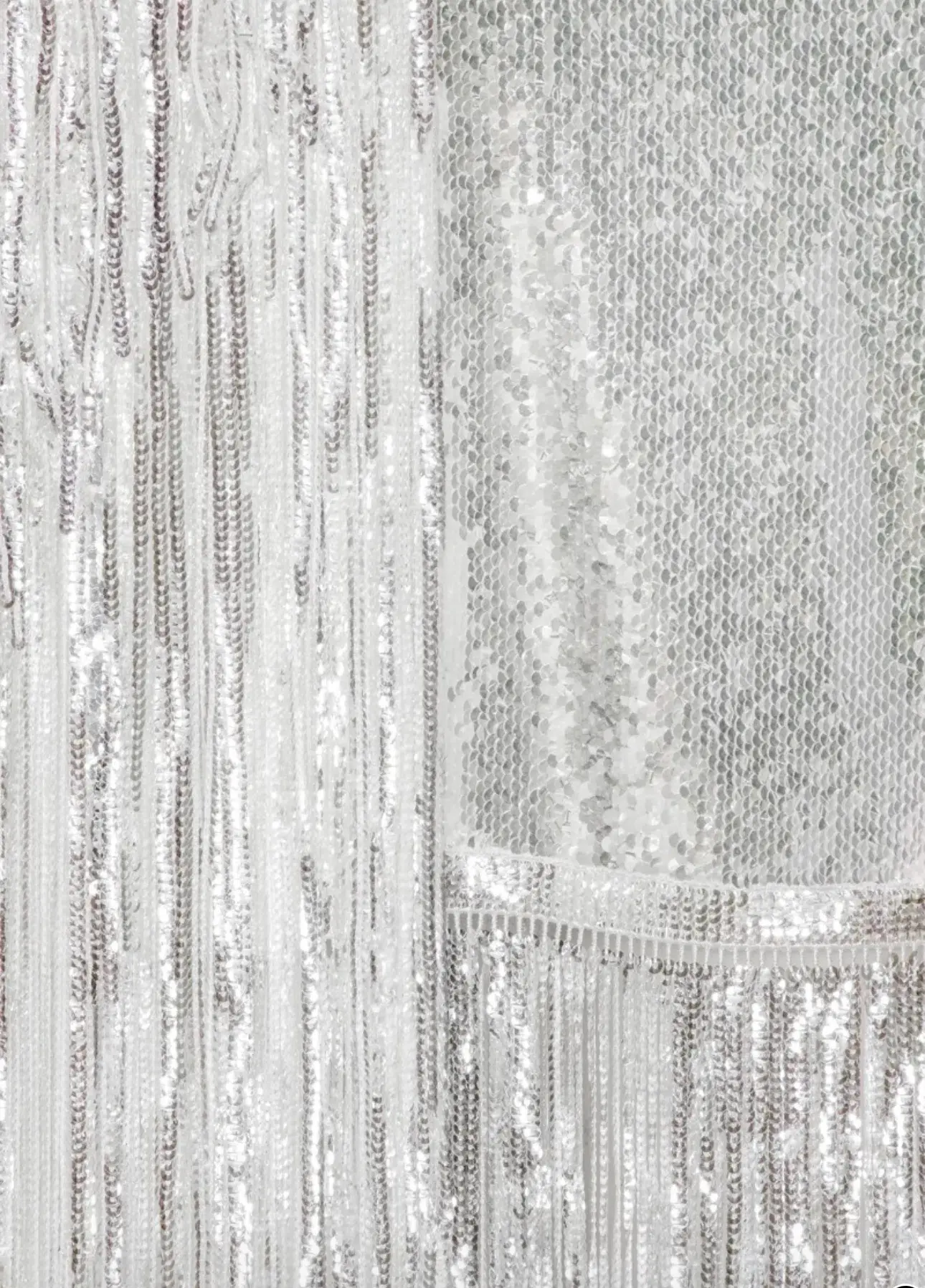 Rotate Sequins Mini Fringe Dress Silver Size 8 - Image 5