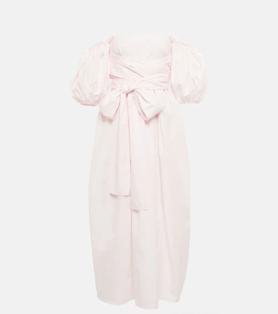 Cecilie Bahnsen Joel Cotton Poplin Midi Dress Pink Size 8 - Image 4