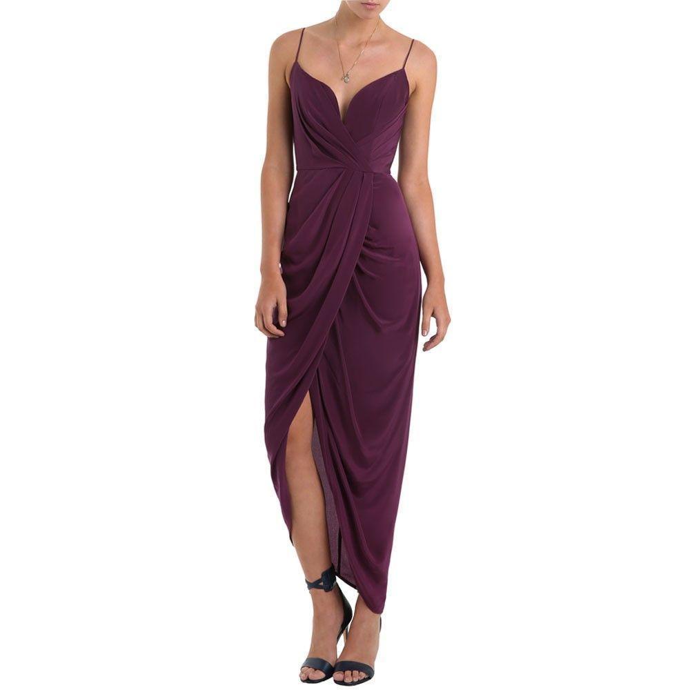 Zimmermann Silk Plunge Long Dress in Plum Size 8 for rent on The Volte - main image