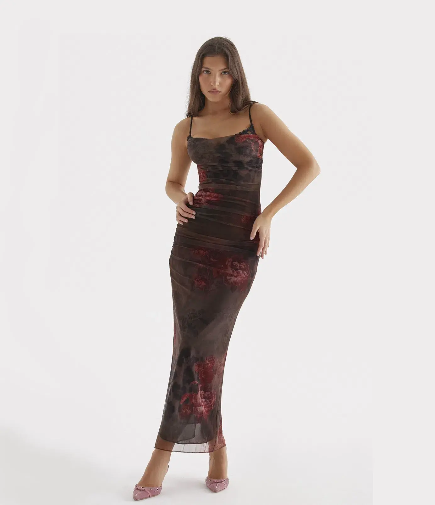 House of CB Nalini Printed Midi Dress Leopard Print Size S/ AU 8 - Image 1