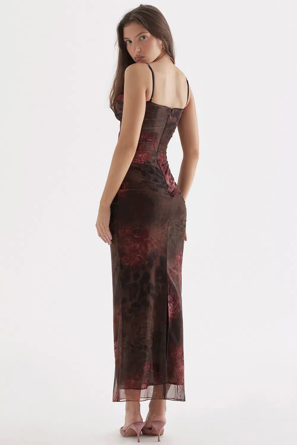 House of CB Nalini Printed Midi Dress Leopard Print Size S/ AU 8 - Image 3