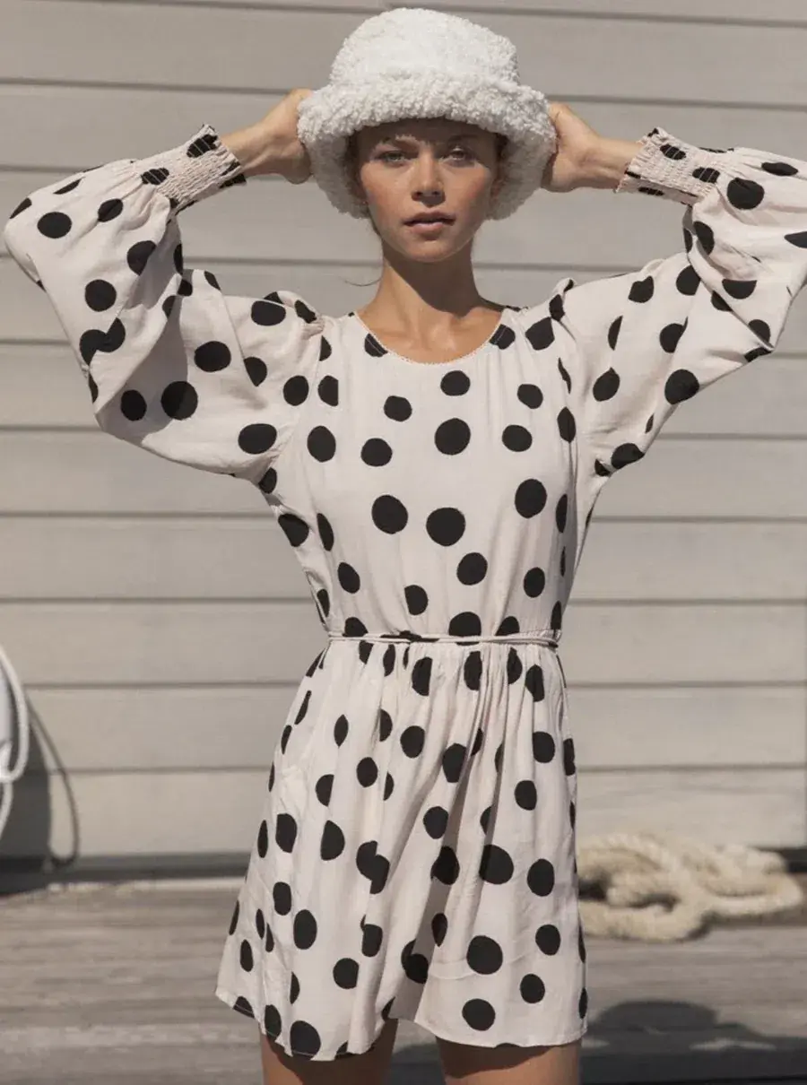 Kivari Rammy Babydoll Mini Dress Print Size XS/Au 6 for rent on The Volte - main image