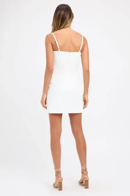 Kookai Oyster Bind Mini Dress Natural White Size 8 - Image 3