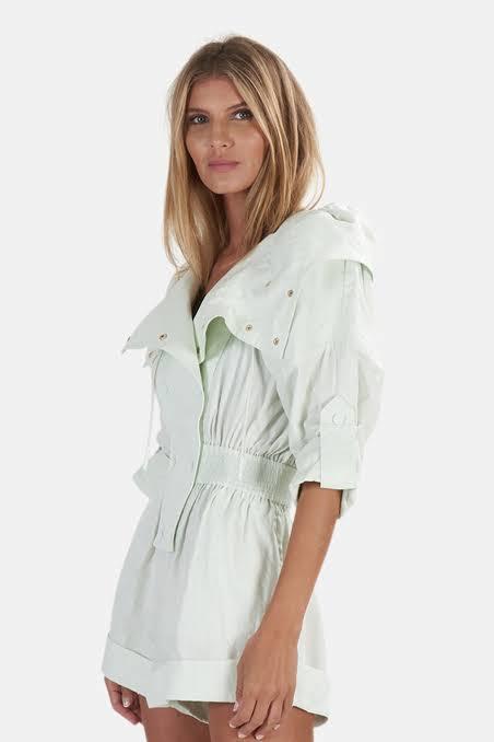 Zimmermann Glassy Rolled Linen Playsuit Seafoam Size 0P / AU 6 - Image 2