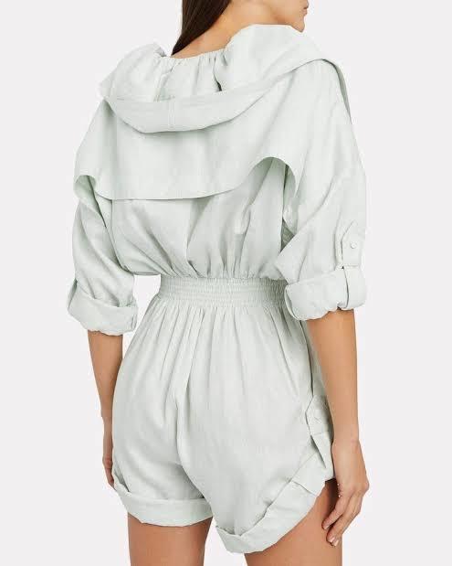 Zimmermann Glassy Rolled Linen Playsuit Seafoam Size 0P / AU 6 - Image 3