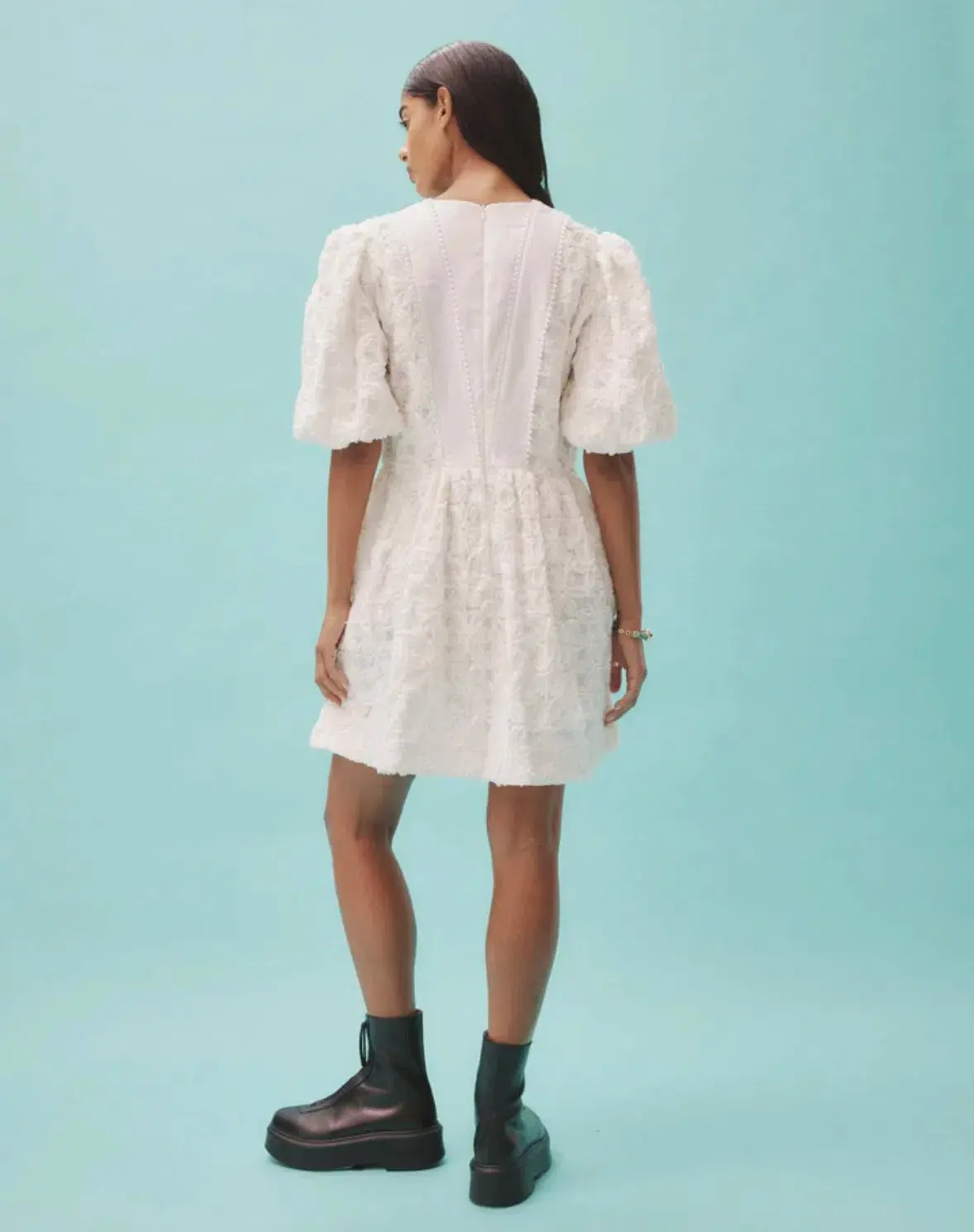 Alemais Iggy Embroidered Mini Dress White  Size 16 - Image 2