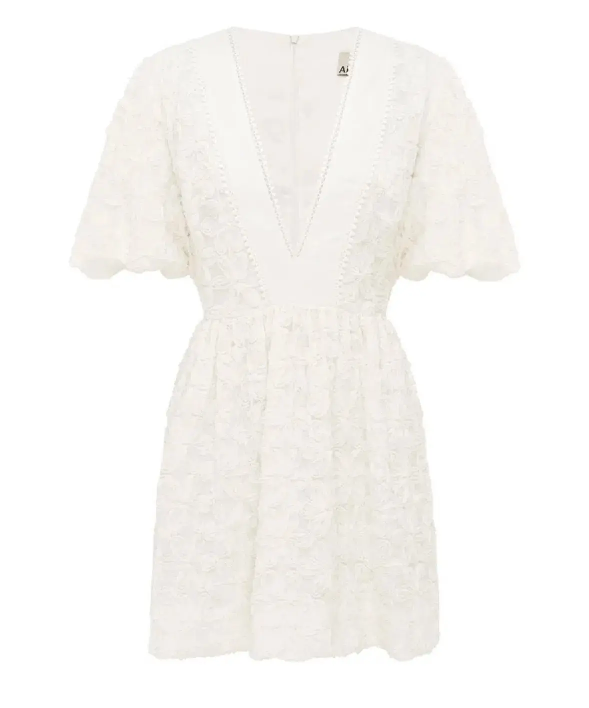 Alemais Iggy Embroidered Mini Dress White  Size 16 - Image 5