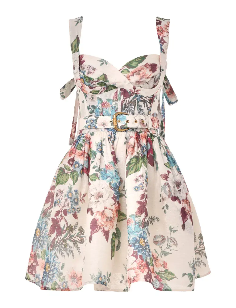 Zimmermann The Matchmaker Midi Dress in Ivory Barkcloth Print Size 1/Au 10 - Image 2