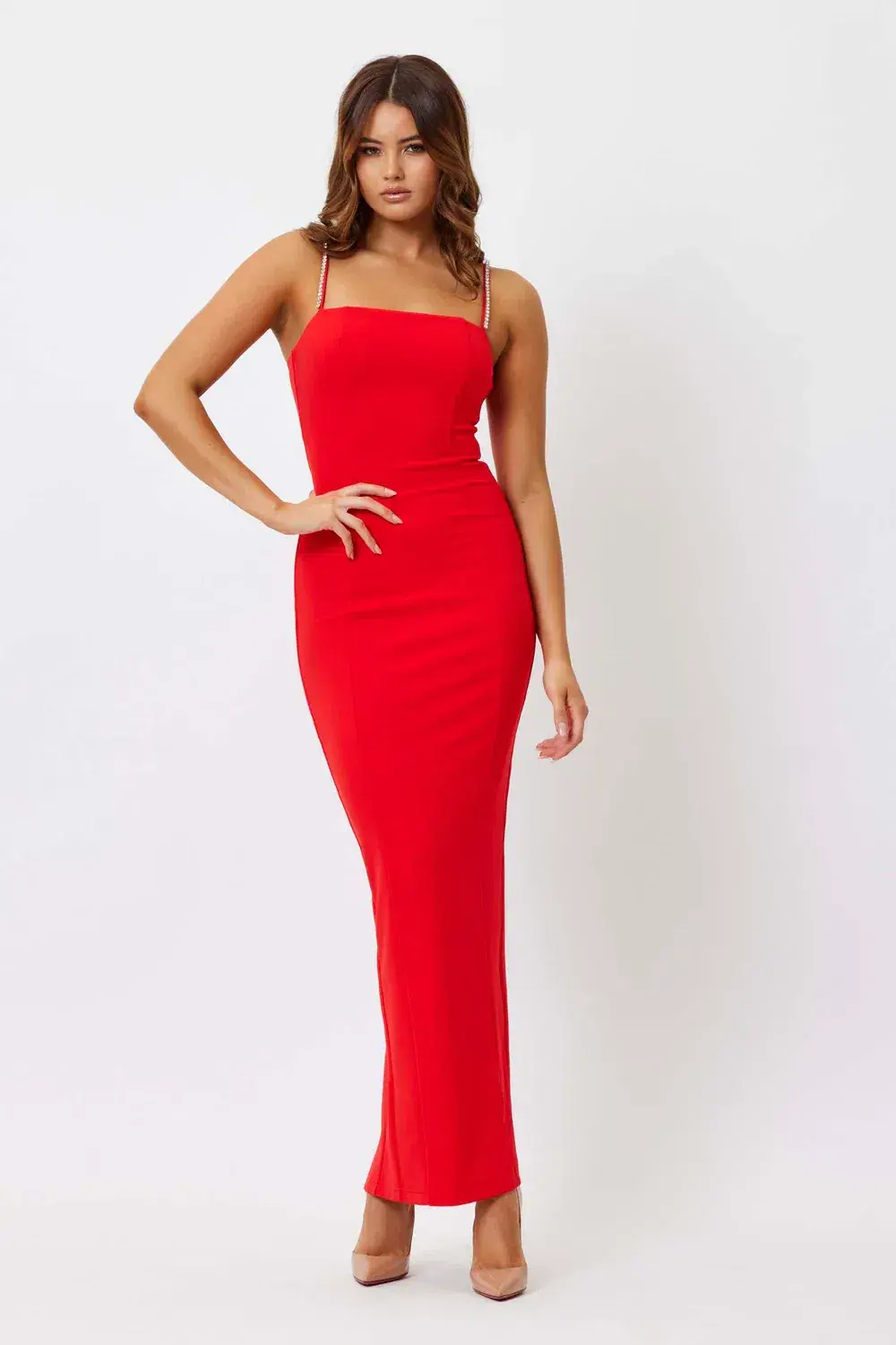 Bianca & Bridgett Lily Square Neck Dress Red Size 10  - Image 1