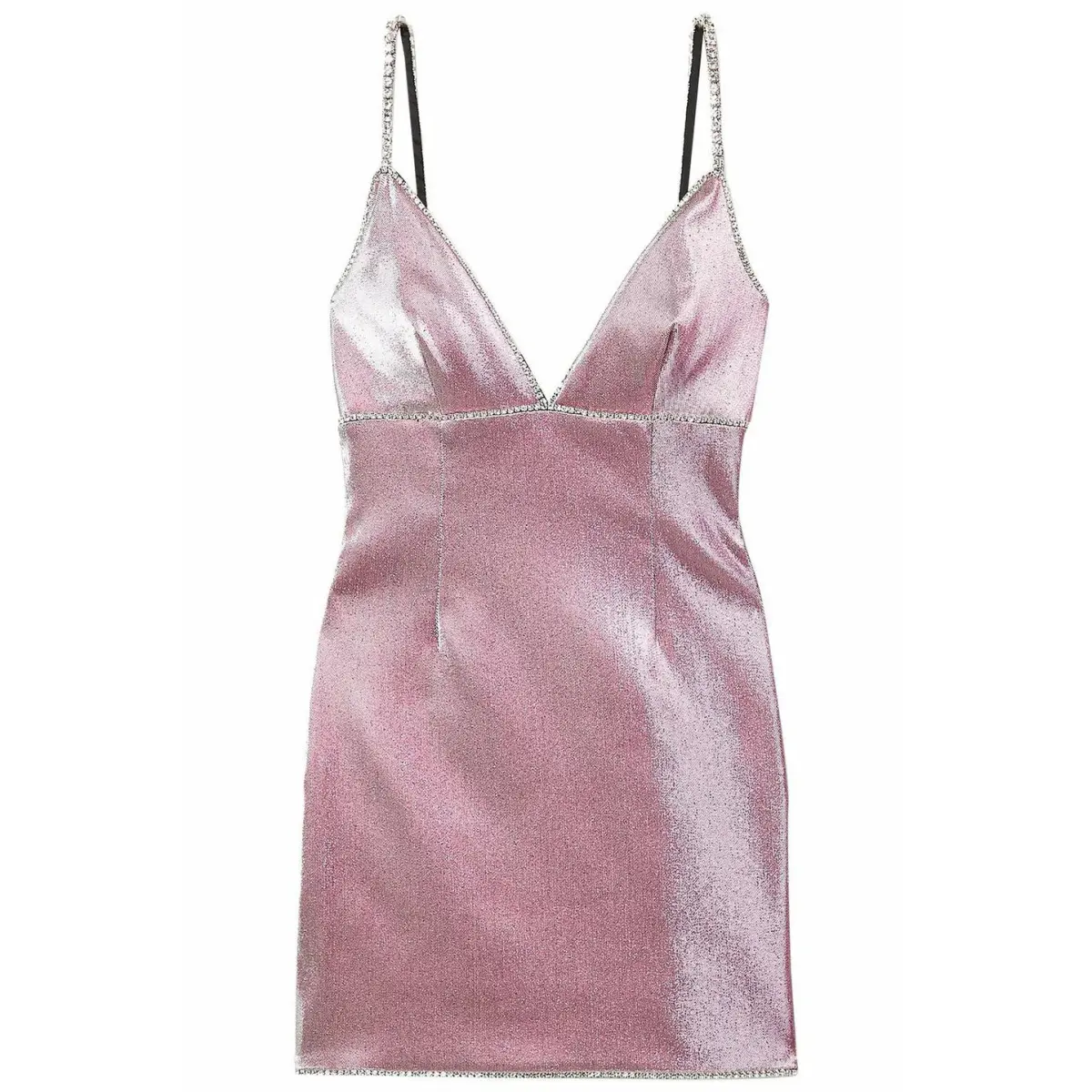 Area NYC Crystal-embellished Lurex Mini Dress Pink Size L/Au 12 - Image 5