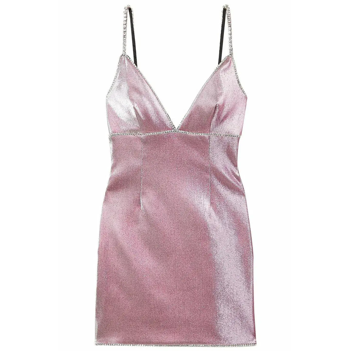 Area NYC Crystal-embellished Lurex Mini Dress Pink Size L/Au 12 - Image 5