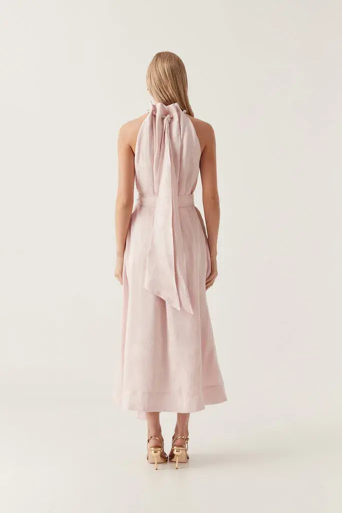 AJE Mariel Trapeze Midi Dress Soft Pink Size 8 - Image 4