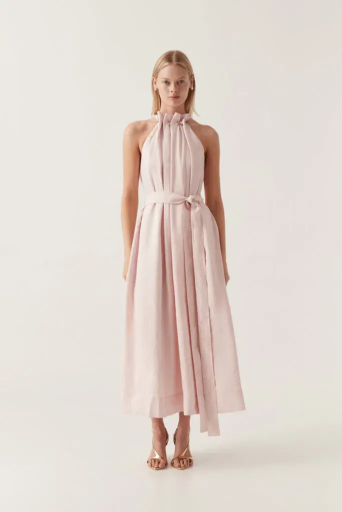 AJE Mariel Trapeze Midi Dress Soft Pink Size 8 - Image 2
