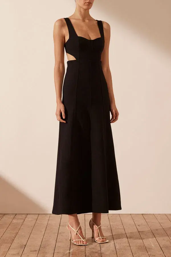 Shona Joy Amura Bustier Midi Dress Black Size 10 - Image 2