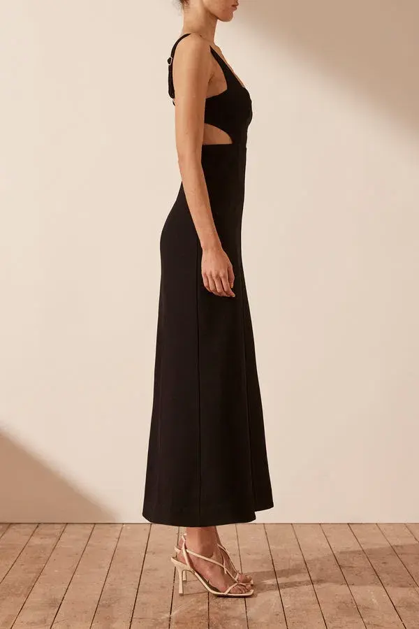 Shona Joy Amura Bustier Midi Dress Black Size 10 for rent on The Volte - main image