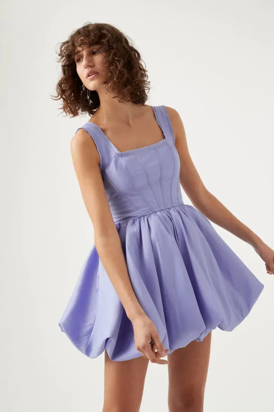 Aje Suzette Bubble Mini Dress in Purple Size  8  - Image 2