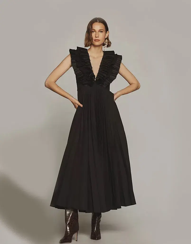 Acler Elsher Maxi Dress Black Size 8  for rent on The Volte - main image