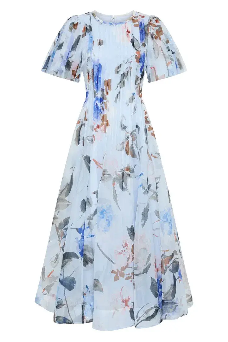 Aje Nova Pleated Midi Dress - Blue Orchid Size 4 - Image 3