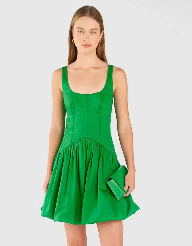 Oroton Short Tie Back Dress Green Size 10 - Image 3