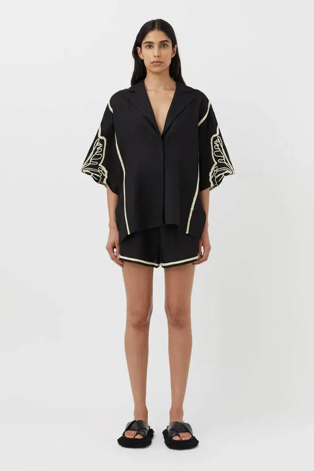 Camilla and Marc Lanza Shirt and Shorts Set Black Size 8 - Image 1
