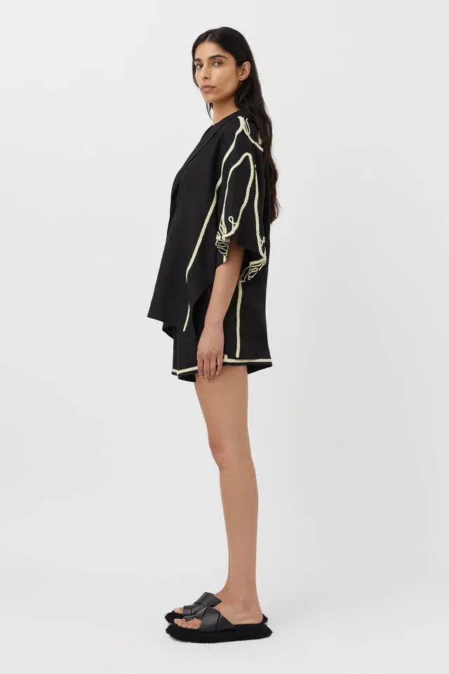 Camilla and Marc Lanza Shirt and Shorts Set Black Size 8 - Image 3
