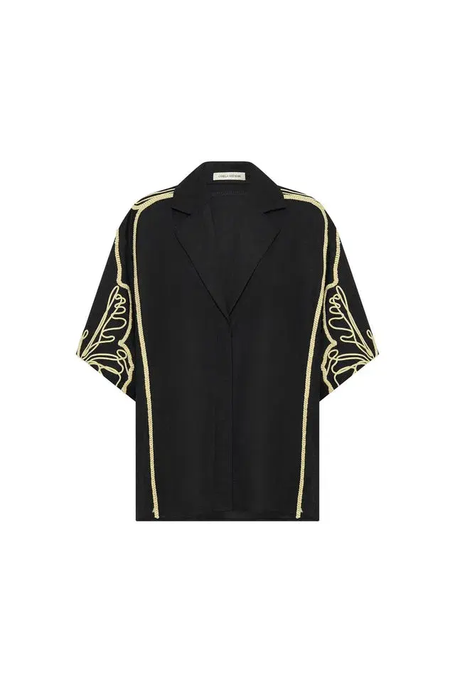 Camilla and Marc Lanza Shirt and Shorts Set Black Size 8 - Image 4