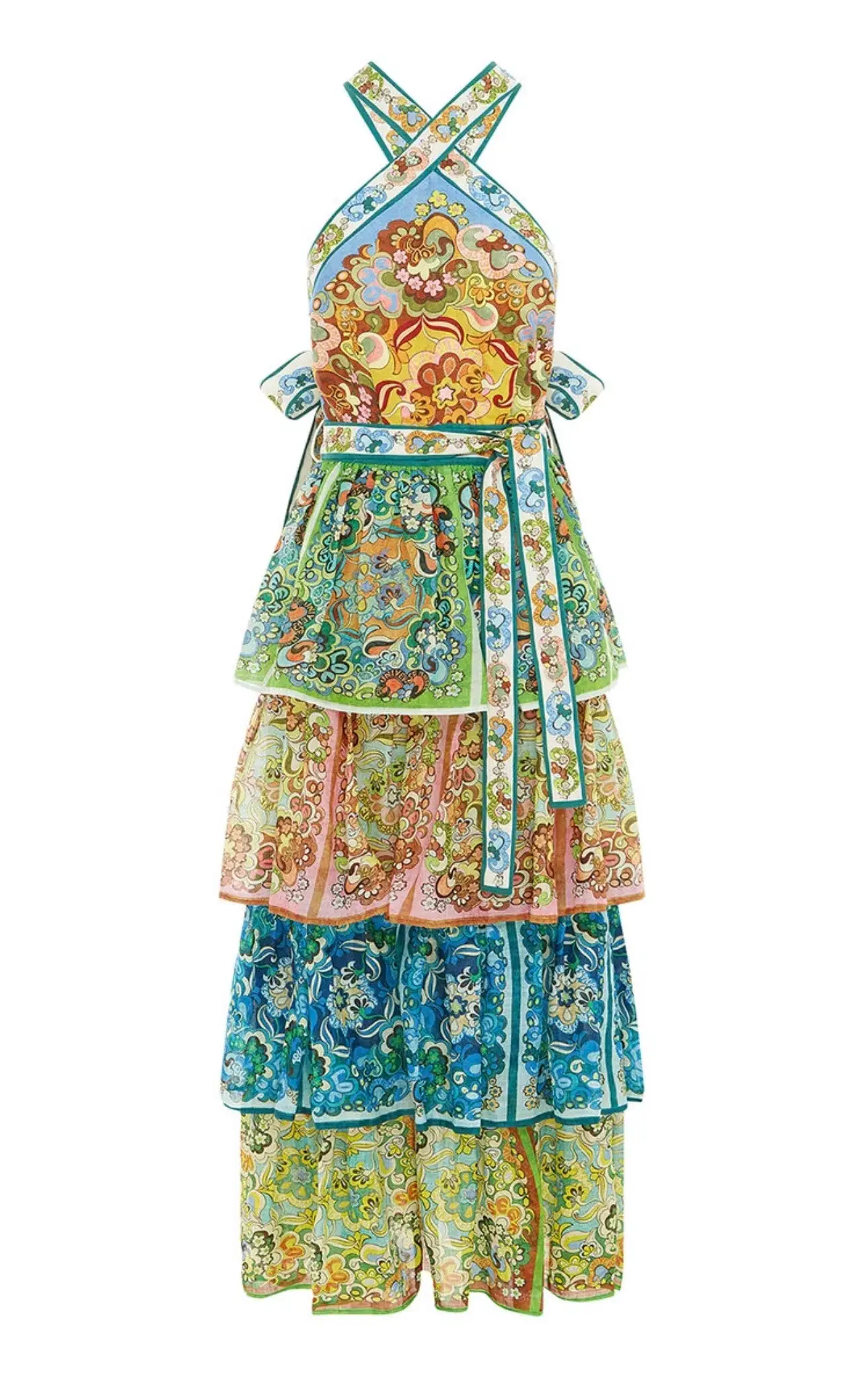 Alemais Dreamer Halter Tier Dress Multi Size 8 - Image 4