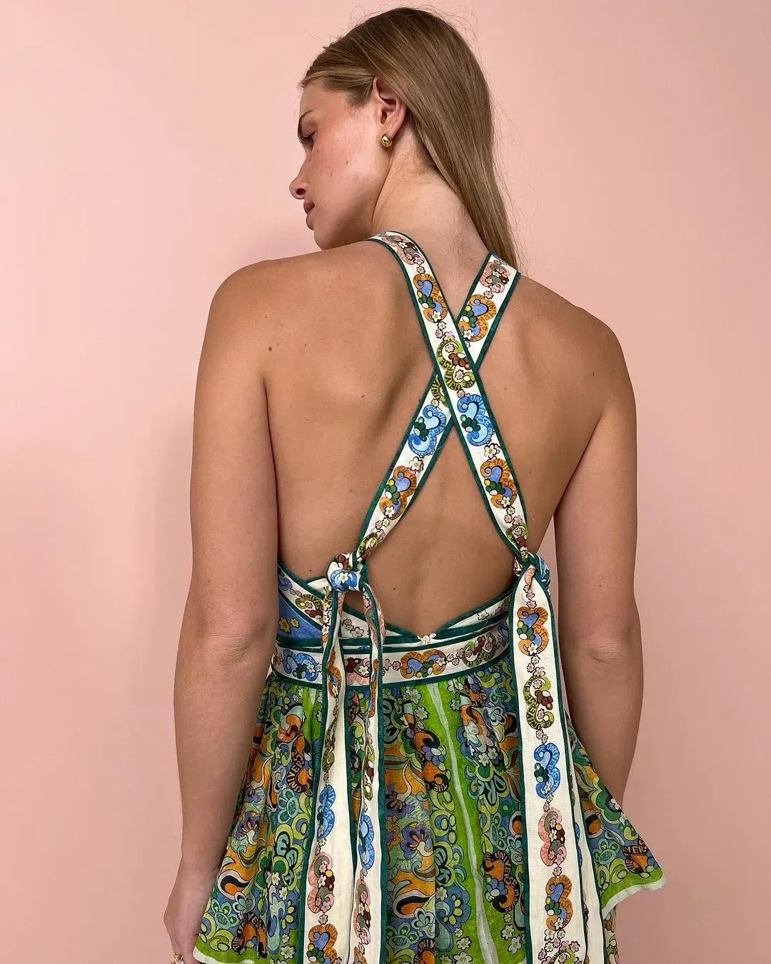 Alemais Dreamer Halter Tier Dress In Multi Size 10 - Image 4