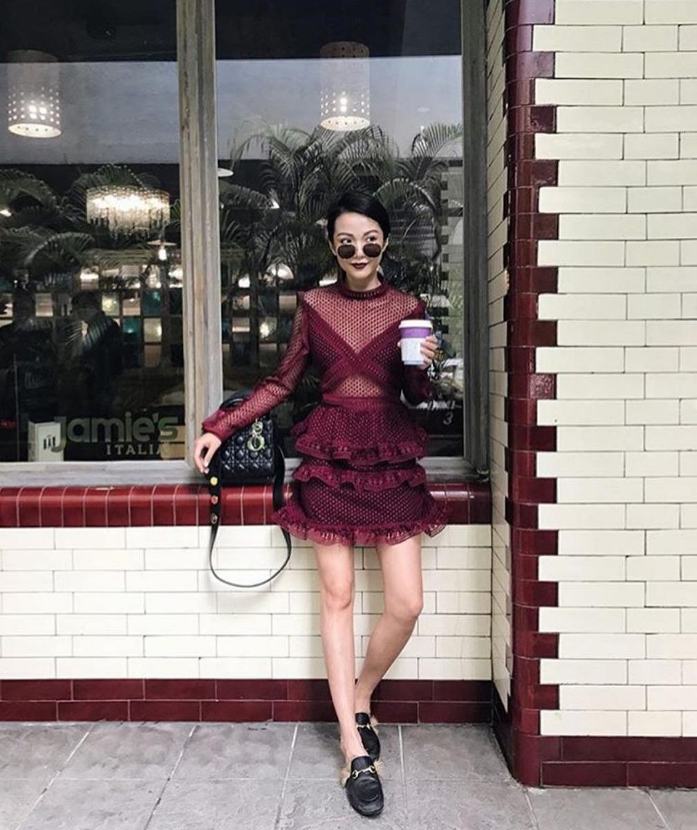 Self Portrait | Dot Mesh Teir Dress - Image 5