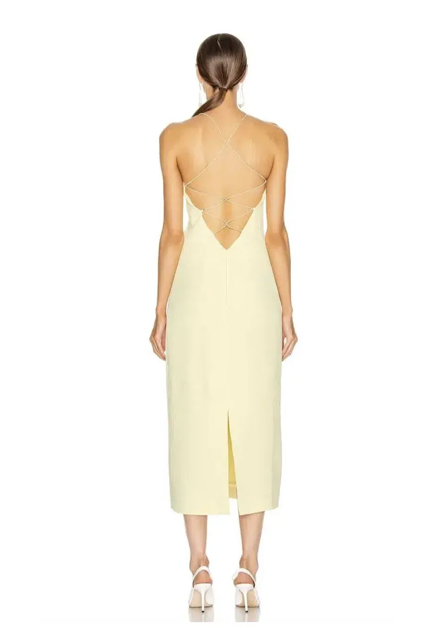 Dion Lee Floating Coil Slip Dress Yellow Size 8 - Image 2