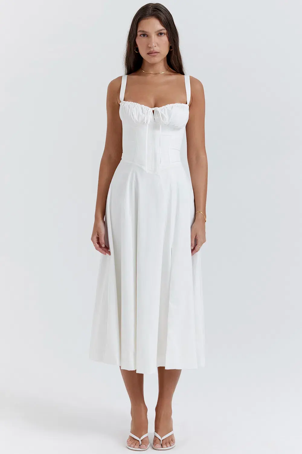 House of CB Carmen Bustier Sundress White Size M / AU 10 - Image 1