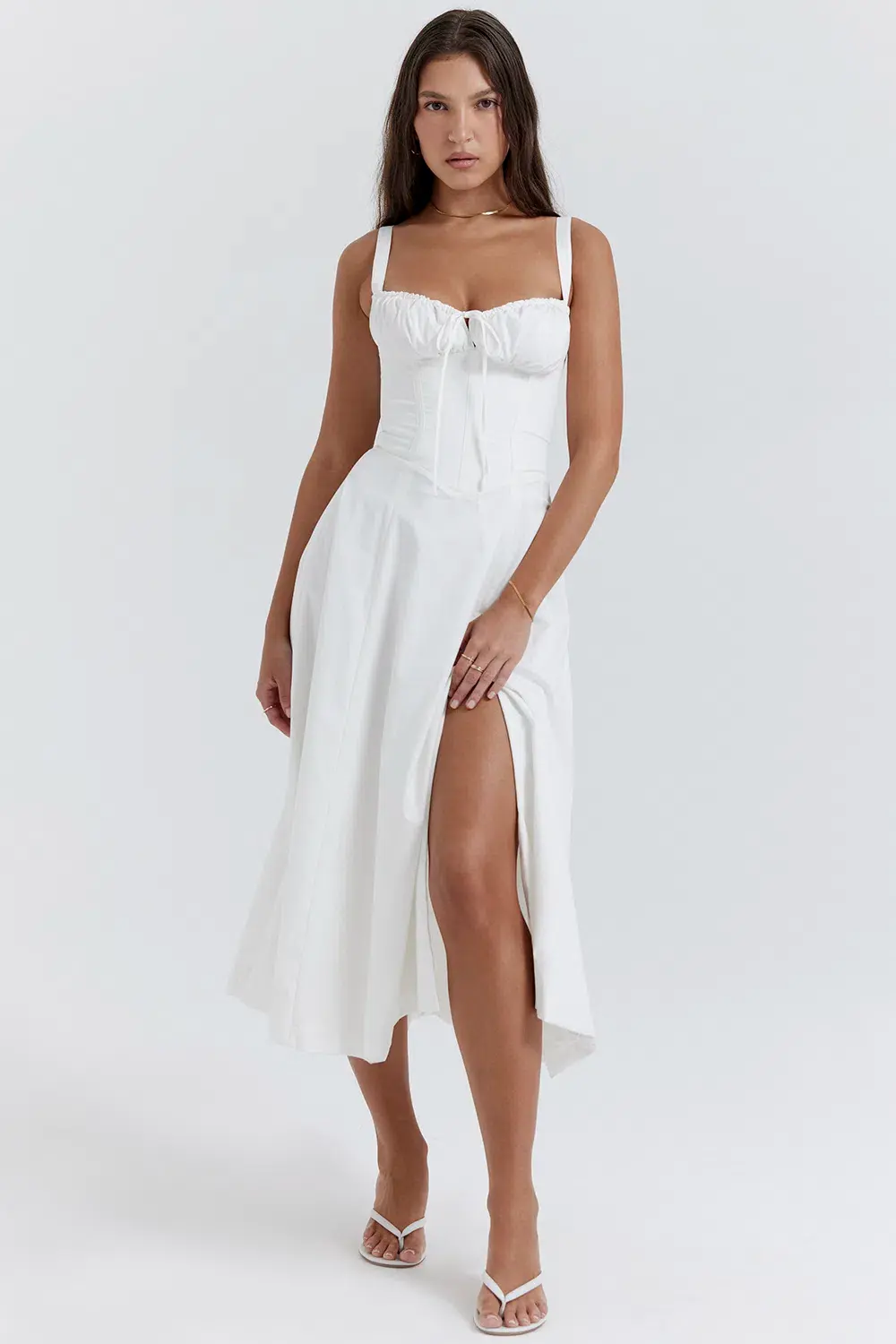 House of CB Carmen Bustier Sundress White Size M / AU 10 - Image 2