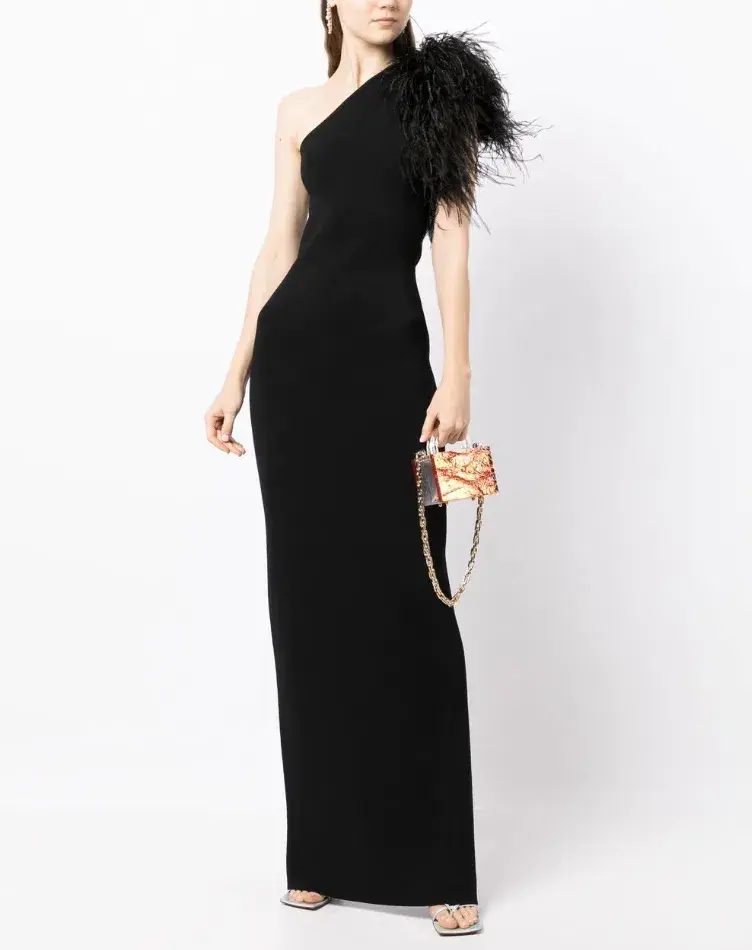Rachel Gilbert Elcie Gown Black Size 8 - Image 1