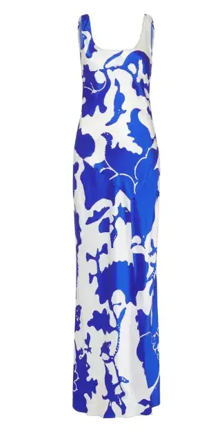 Sir the Label Esme Silk Bias Cut Dress Blue/White Print Size 1 / AU 8 - Image 7
