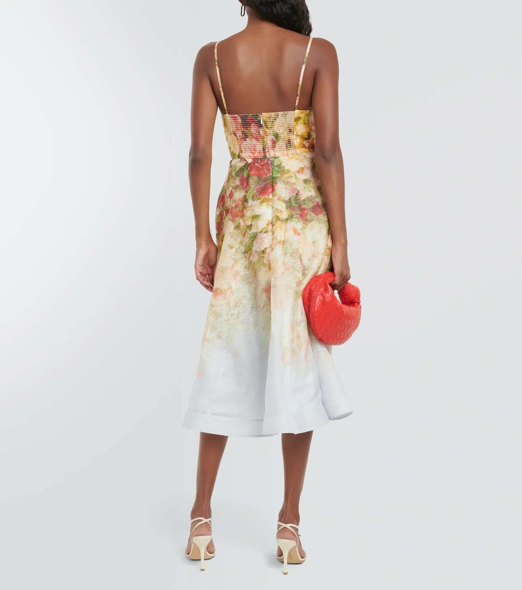 Zimmermann Luminosity Picnic Midi Dress in Rosy Garden Floral Print Size 1 / AU 10 - Image 3