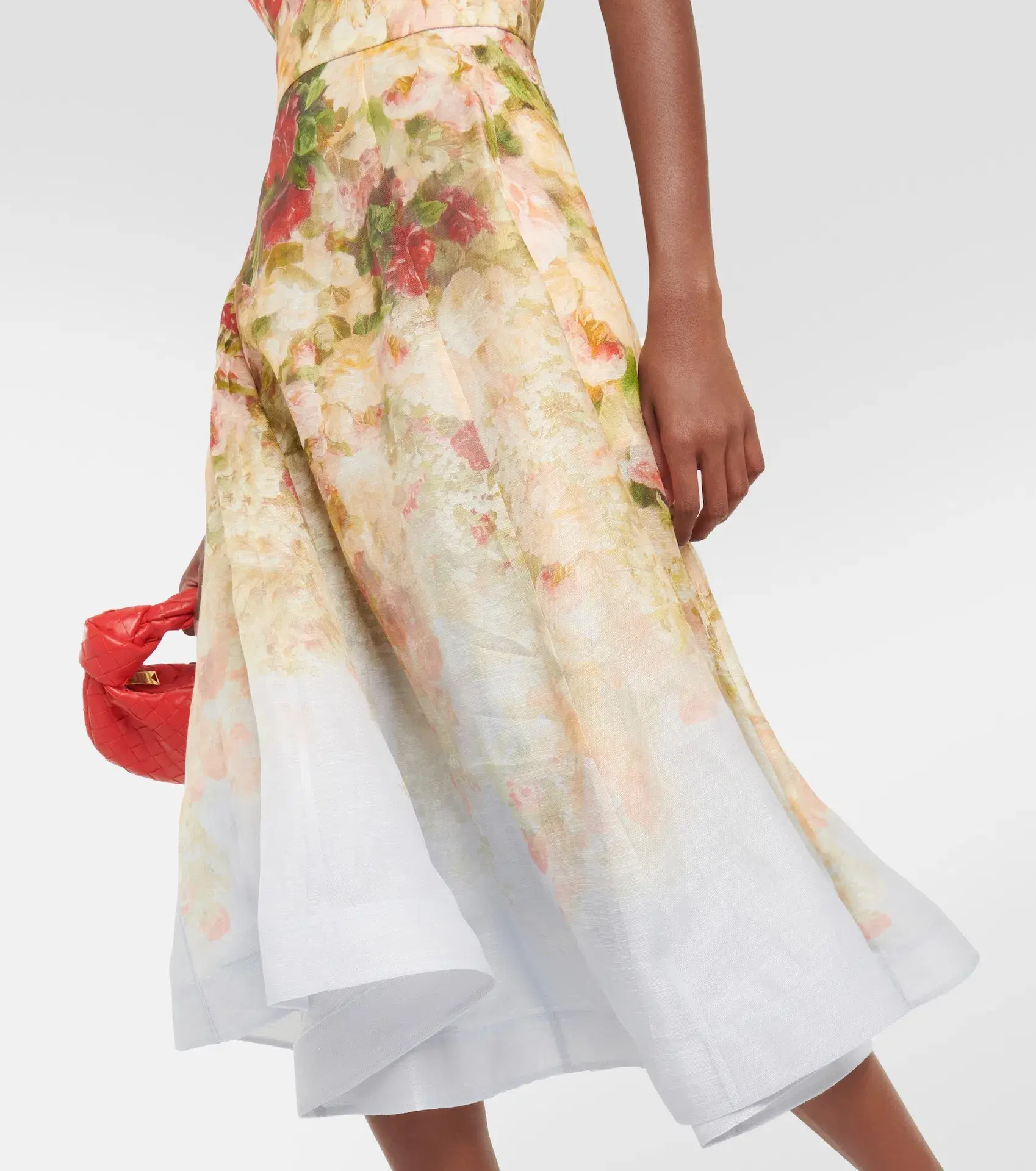 Zimmermann Luminosity Picnic Midi Dress in Rosy Garden Floral Print Size 1 / AU 10 - Image 4