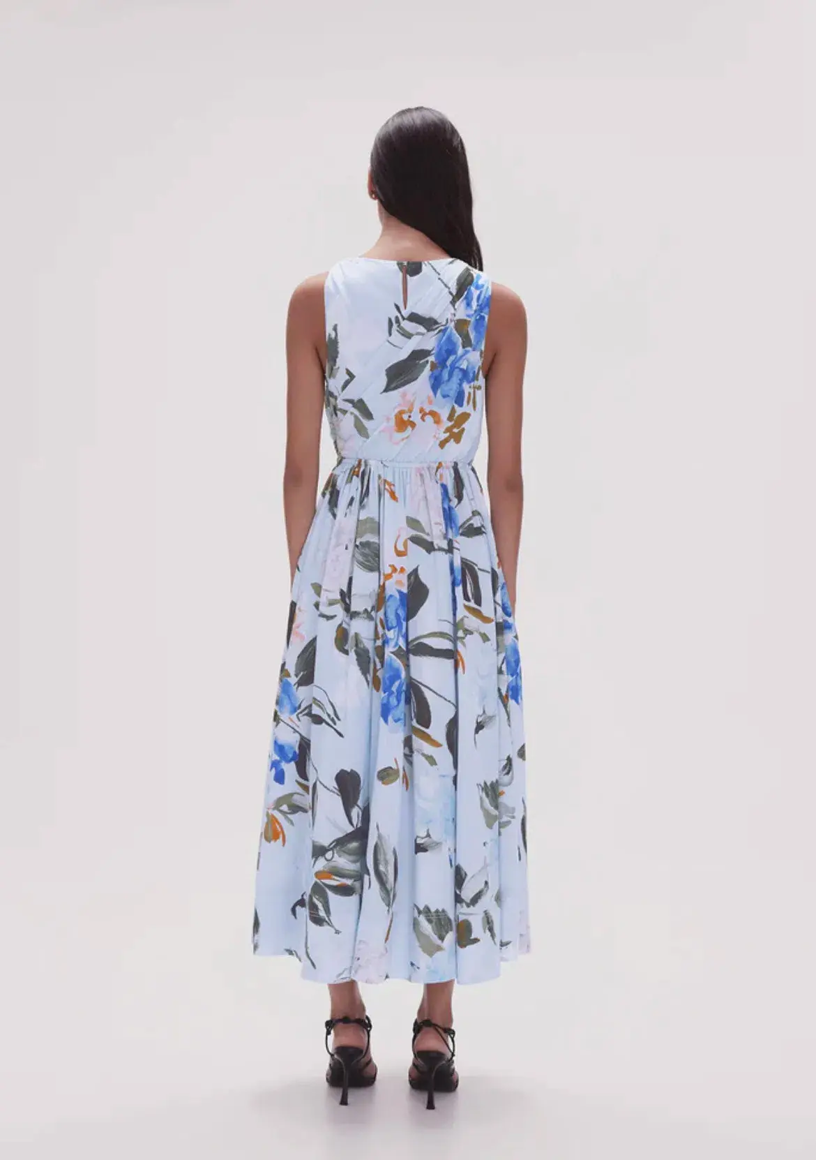 Aje Abbey Twisted Midi Dress in Divine Orchid Floral Size 16 - Image 2