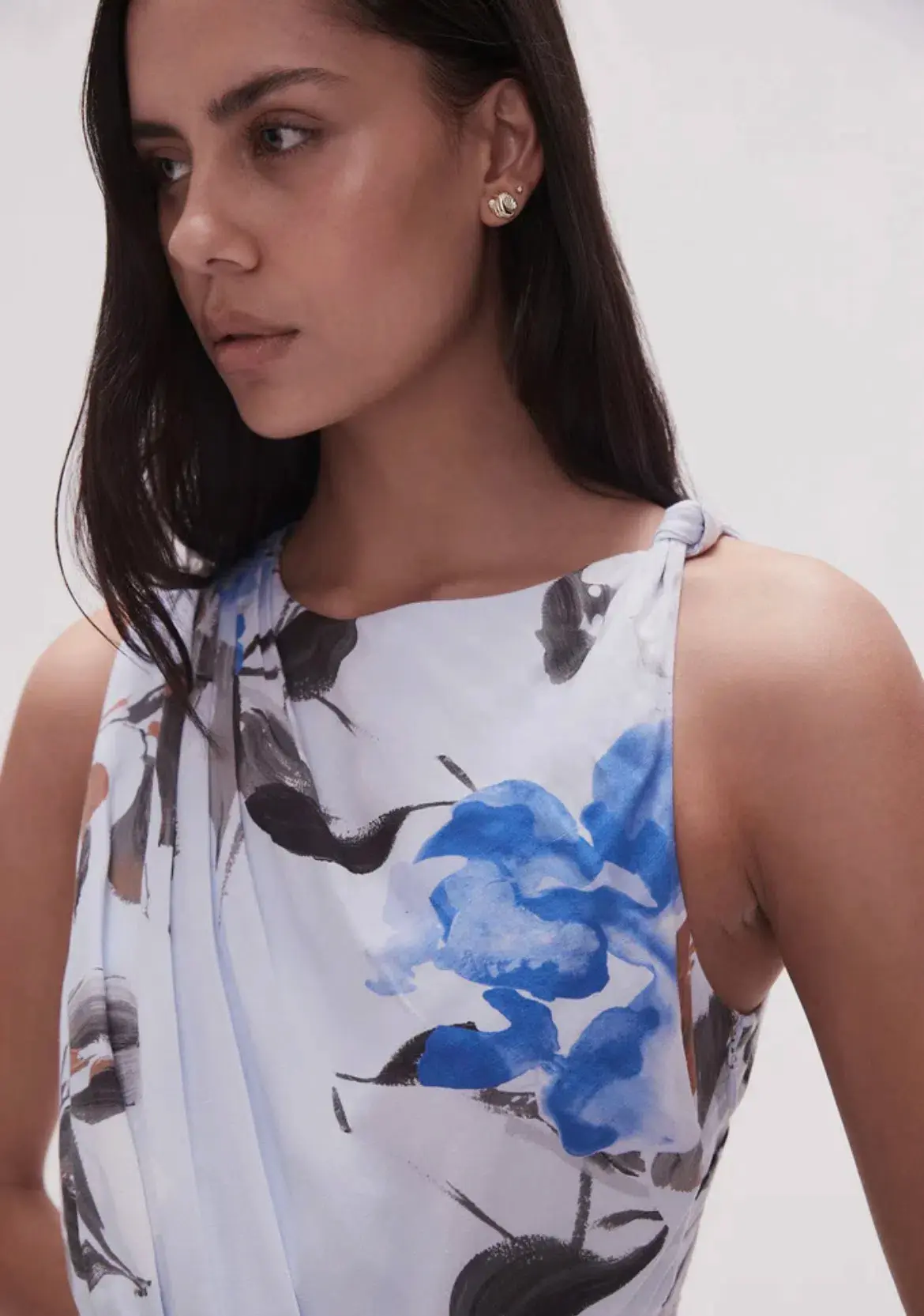 Aje Abbey Twisted Midi Dress in Divine Orchid Floral Size 16 - Image 3
