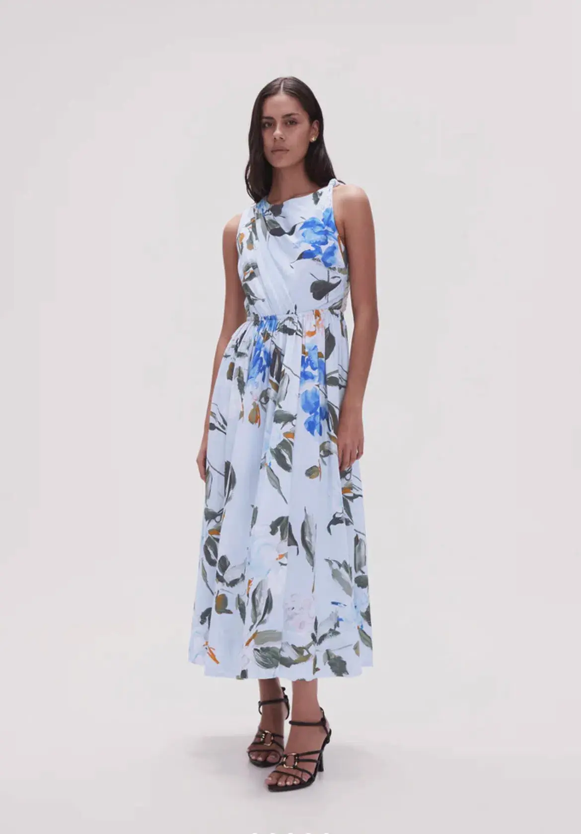 Aje Abbey Twisted Midi Dress in Divine Orchid Floral Size 16 - Image 1