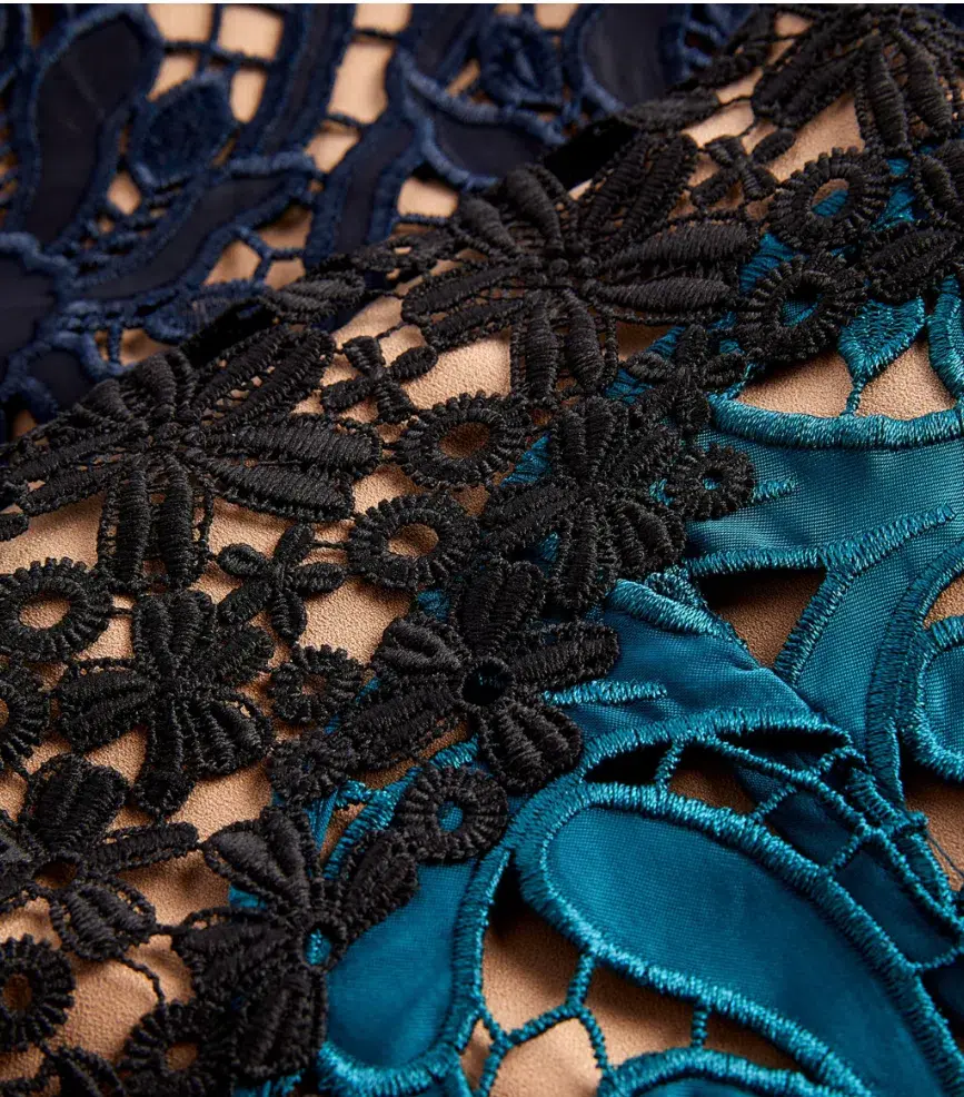 Self Portrait Lace Prairie Guipure Midi Dress Floral Size 8 for rent on The Volte - main image