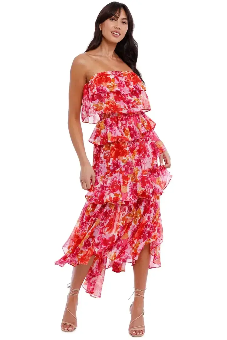 Misa LA Luciana Midi Dress Floral Size 12 - Image 6