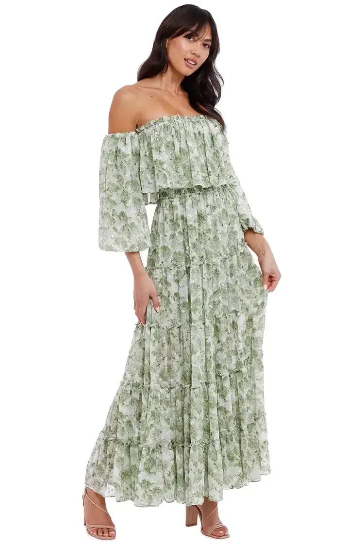 Misa LA Cassandra Maxi Dress in Floral Green Size 10 - Image 3