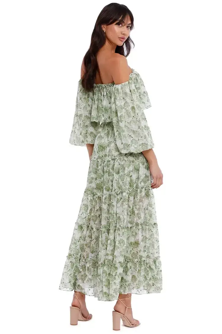 Misa LA Cassandra Maxi Dress in Floral Green Size 10 - Image 5