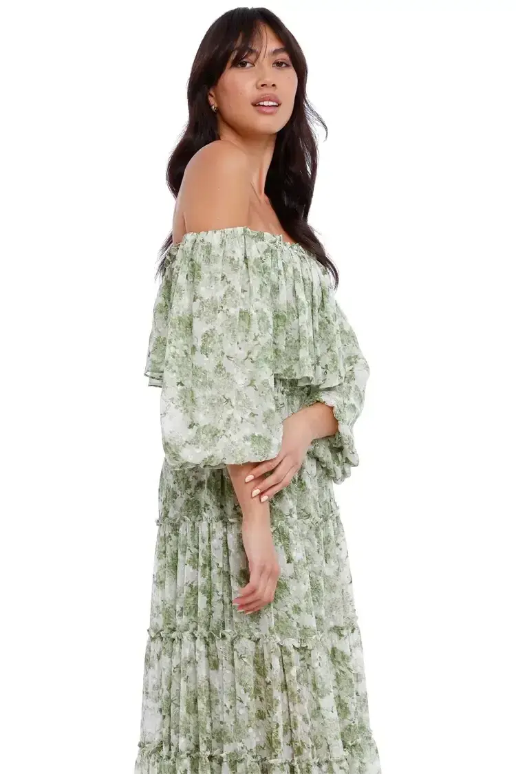 Misa LA Cassandra Maxi Dress in Floral Green Size 10 - Image 4