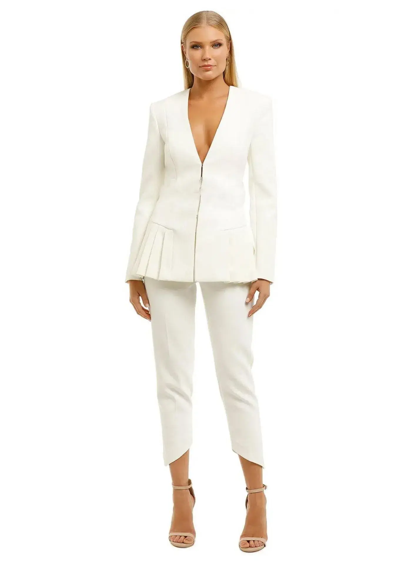MISHA Linnea Blazer and Pant Set in Ivory Size 14 - Image 1