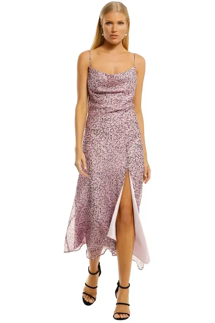 MISHA Lisa Midi Dress Pink Floral Size 6 - Image 4