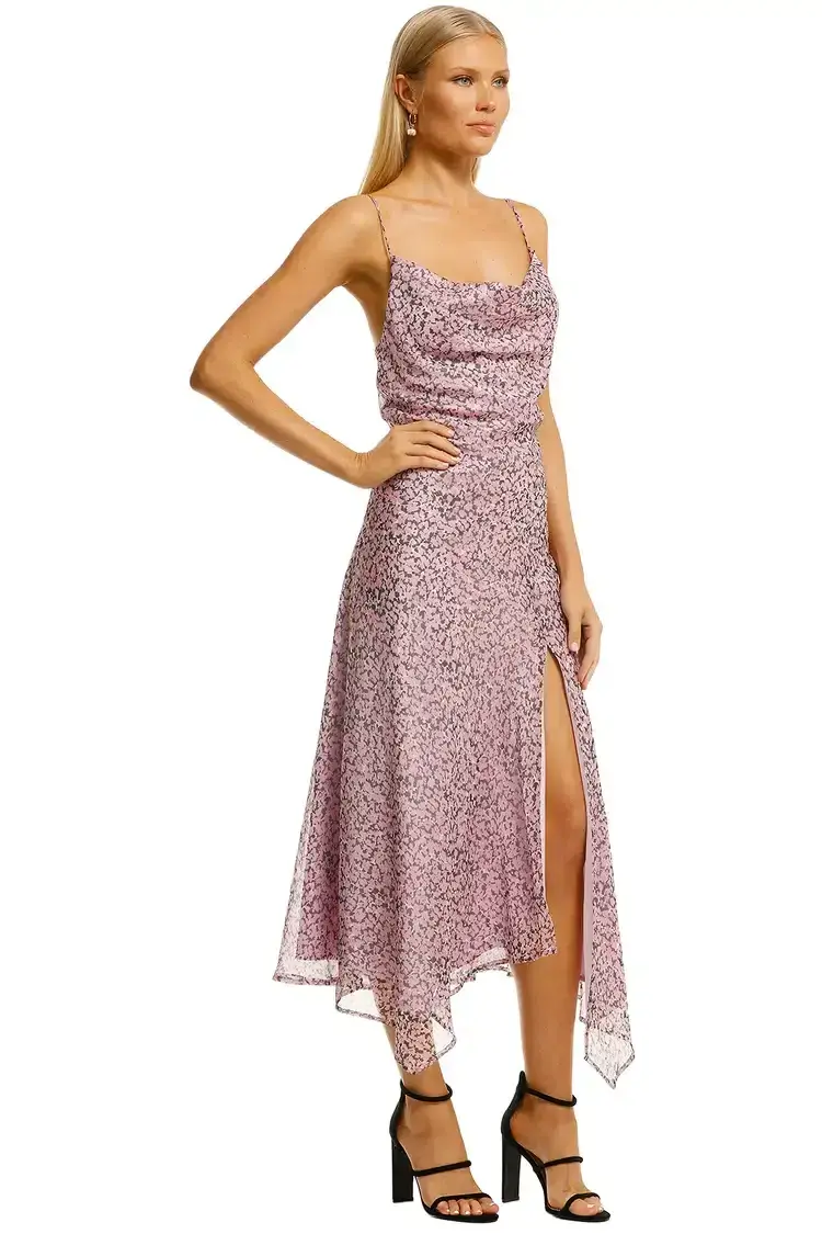 MISHA Lisa Midi Dress Pink Floral Size 6 - Image 2