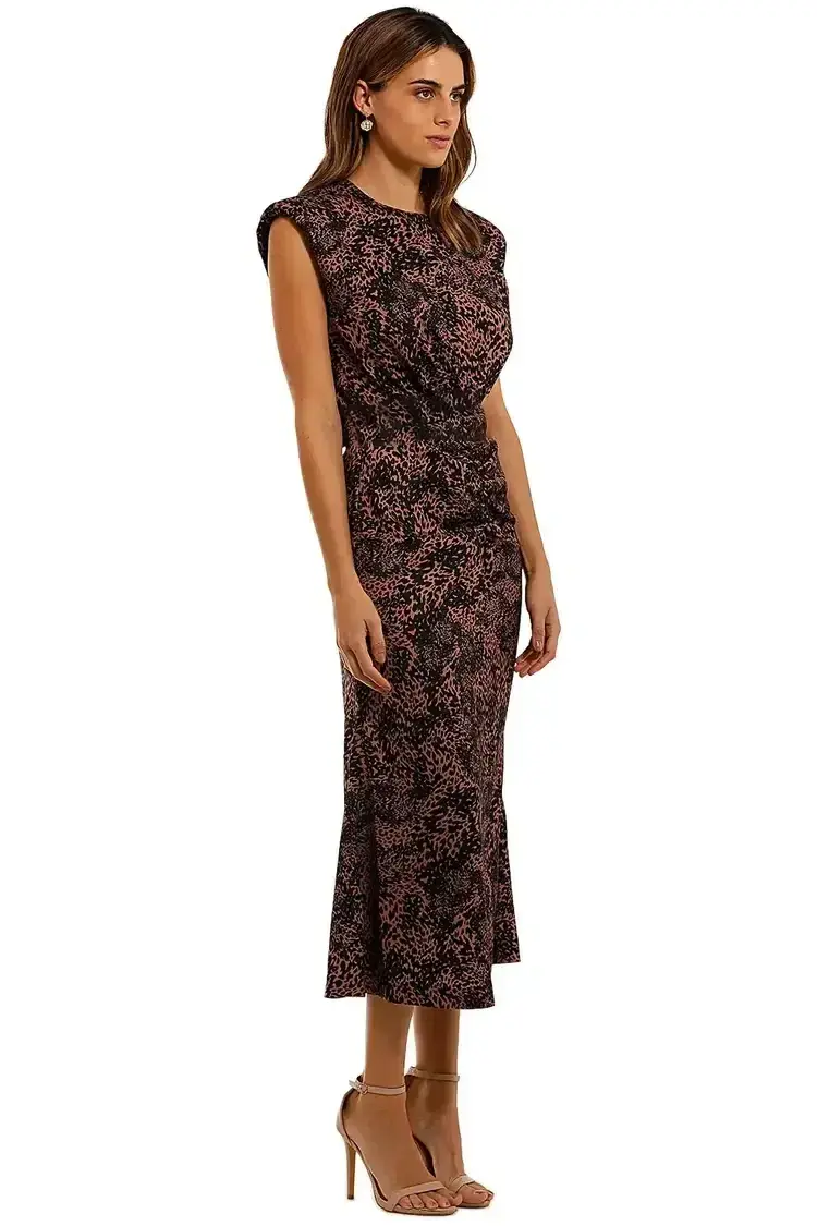 MISHA Carlina Midi Dress Animal Print Size 6/XS - Image 2