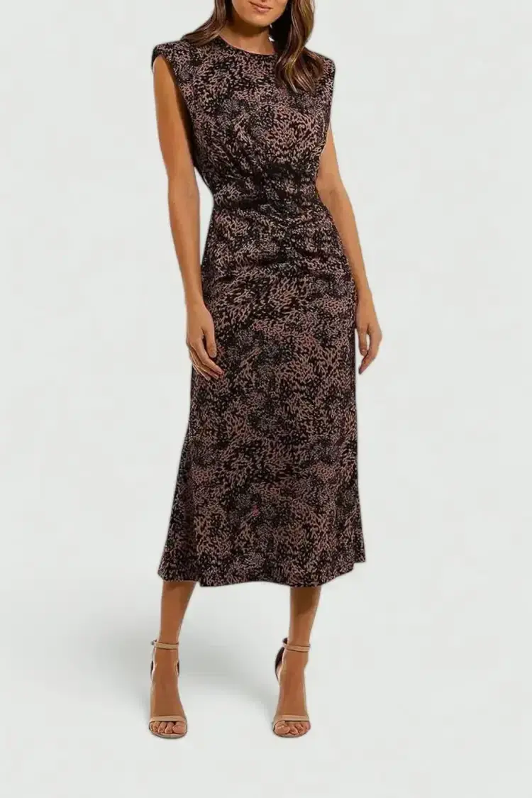 MISHA Carlina Midi Dress Animal Print Size 6/XS - Image 1